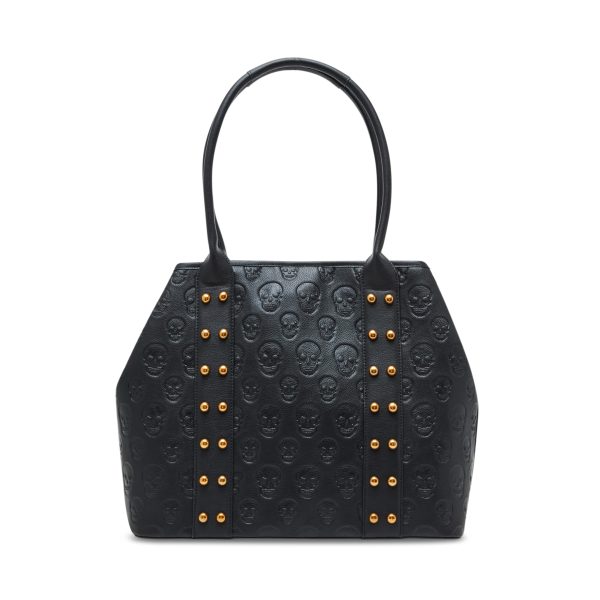 Black Statement Skull Print Tote