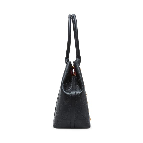 Black Statement Skull Print Tote