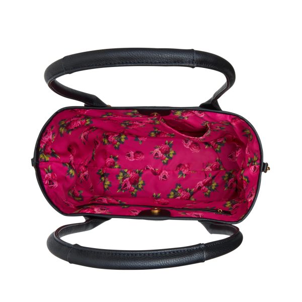Black Statement Skull Print Tote