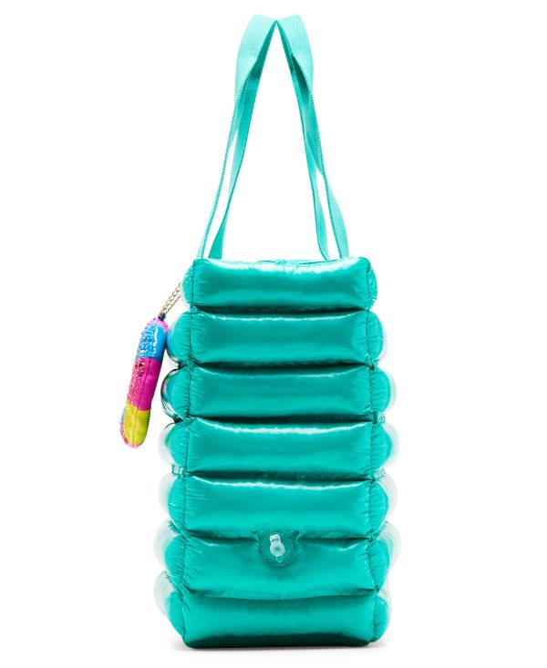 Fluffy tote with colorful donut charms