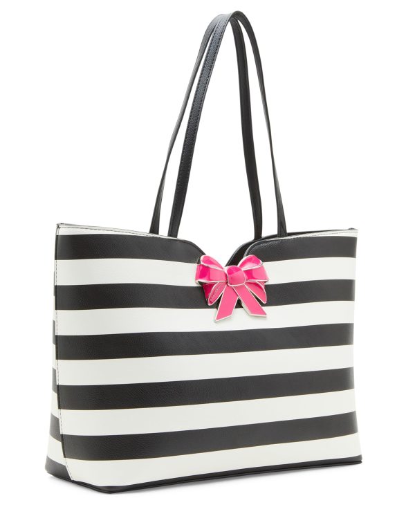 Striped Personalized Bow Tote Bag