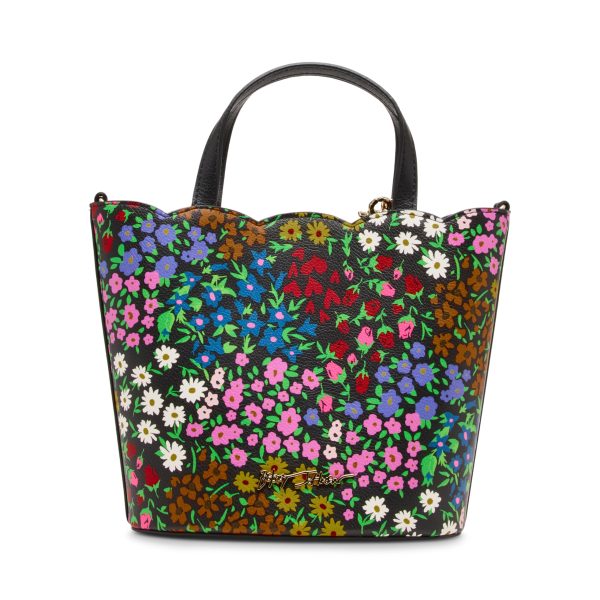 Vibrant tote bag with butterfly embellishment