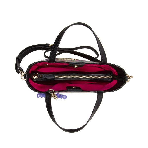 Vibrant tote bag with butterfly embellishment