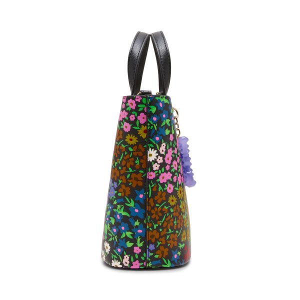 Vibrant tote bag with butterfly embellishment