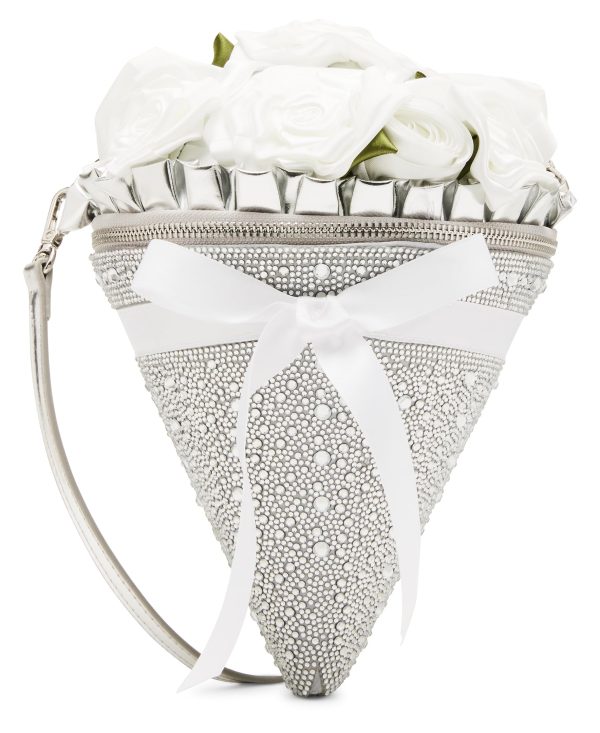 White floral crossbody bag