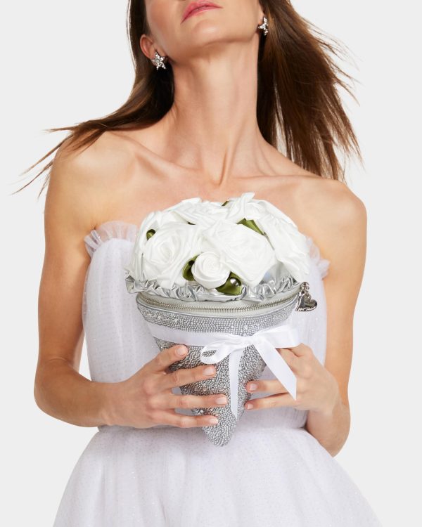 White floral crossbody bag