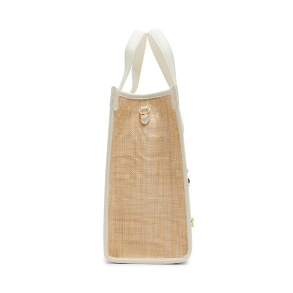 Woven floral shopping tote